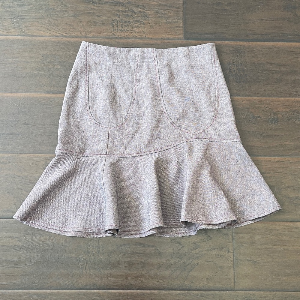 To the Max Women's Reddish Brown Flared Above the Knee Zip Skirt Sz 0